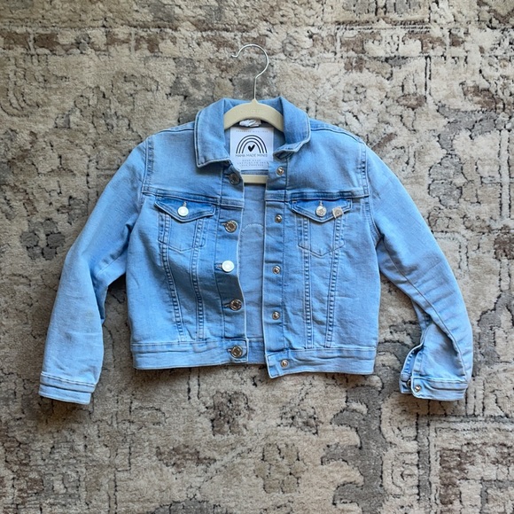 Mama Made Minis Crochet Rainbow Denim Jacket - Picture 6 of 9